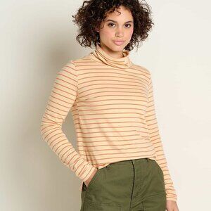 NWT Toad & Co Maisey Orange Striped Turtleneck Top
